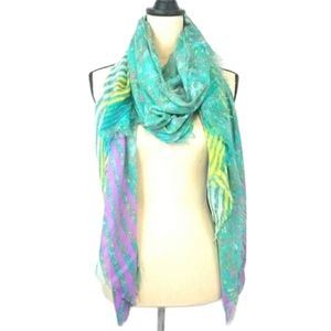 BCBGeneration colorful fringe frayed scarf